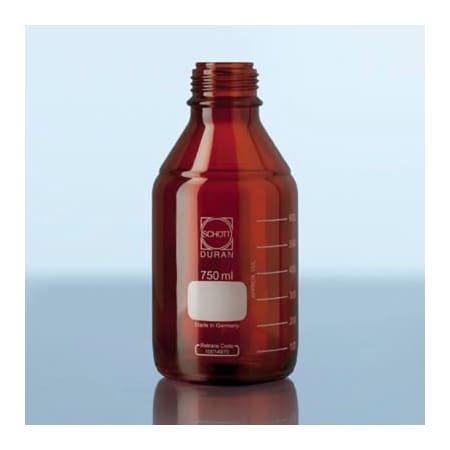 Cp Lab Safety. Duran PURE Bottle Only, Amber Borosilicate Glass, GL45, 1 Liter, Case of 10 818065408